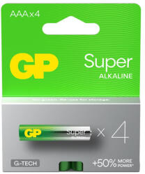 GP Batteries Super Alkáli G-TECH AAA Mikro LR03 elem x 4 db (24A21-SB4)