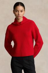 Ralph Lauren gyapjú pulóver meleg, női, piros, garbónyakú, 211910459 - piros XL