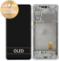 Samsung Galaxy S20 FE 5G G781B - LCD Kijelző + Érintőüveg + Keret (Cloud White) - GH82-24214B, GH82-24215B, GH82-24215B, GH82-31320B Genuine Service Pack, Cloud White