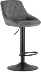  Scaun de bar gri KAST VELVET cu picior negru