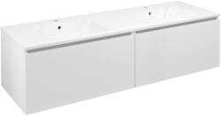 SAPHO Sapho, LOREA szekrény dupla mosdóval 161x46x51, 5cm (80+80cm), fehér matt, LE080-3131-01 (LE080-3131-01)