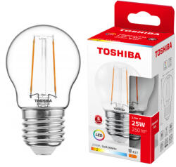 Toshiba E27 G45 LED izzó 2, 5W = 25W 250lm 2700K meleg izzószál TOSHIBA (TOSLIG2070)