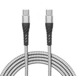 Delight USB 2.0 C - C töltőkábel (szövet borítással, 2A) 1m [55435-1]