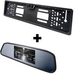 Golden Eye OUTLET - GOLDEN EYE rendszámtábla keretbe integrált tolatókamera és visszapillantós monitor szett (GE-CAM515-DISP98-SET)