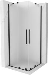 Mexen Velar Duo tolóajtós zuhanykabin 100 x 100 cm, frosted, fekete - 871-100-100-32-70 (871-100-100-32-70)
