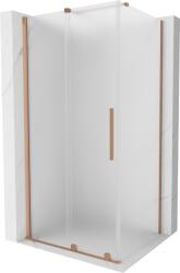 Mexen Velar tolóajtós zuhanykabin 140 x 90 cm, jégvirág, ecsetelt réz - 871-140-090-31-65 (871-140-090-31-65)