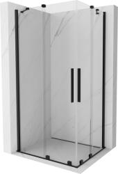 Mexen Velar Duo tolóajtós zuhanykabin 100 x 90 cm, Átlátszó, fekete - 871-100-090-02-70 (871-100-090-02-70)
