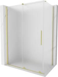 Mexen Velar tolóajtós zuhanykabin 140 x 70 cm, fagyos, arany kefe megmunkálású - 871-140-070-31-55 (871-140-070-31-55)