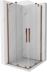 Mexen Velar Duo tolóajtós zuhanykabin 90 x 90 cm, Átlátszó, Rózsaszín-arany - 871-090-090-02-60 (871-090-090-02-60)