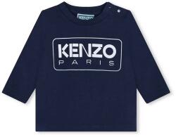 KENZO gyerek pamut hosszú ujjú felső sötétkék, nyomott mintás, K60518 - sötétkék 102