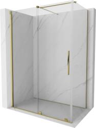 Mexen Velar tolóajtós zuhanykabin 150 x 80 cm, Átlátszó, arany - 871-150-080-01-50 (871-150-080-01-50)