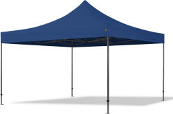 TOOLPORT Összecsukható pavilon, acél, 4x4m, oldalpanelek nélkül, kék Pavilon sátor, Piaci sátor, Pop up sátor - (600090)