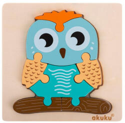 AKUKU Tanuló játék Fa puzzle, bagoly (fpba)