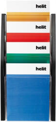 HELIT Katalógustartó, fali, A4, 4 rekeszes, HELIT, fekete (INH6270195) - onlinepapirbolt