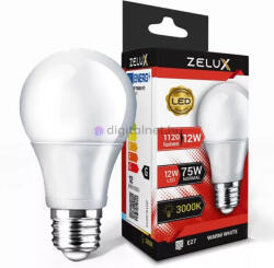 ZELUX Led Globe A60 12W E27 3000K Gömb Izzó