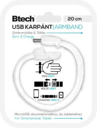 Btech Micro USB Textil Karkötő Fehér