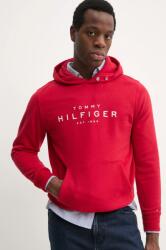 Tommy Hilfiger felső piros, férfi, nyomott mintás, kapucnis, MW0MW37455 - piros M