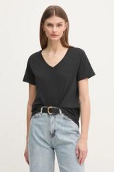 Pepe Jeans pamut póló LOLLY V-NECK női, fekete, PL505999 - fekete XS