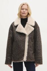 Answear Lab rövid kabát női, barna, átmeneti, oversize - barna M/L - answear - 43 990 Ft