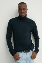 G-Star RAW gyapjú pulóver könnyű, férfi, garbónyakú, D25177-D847 - sötétkék L