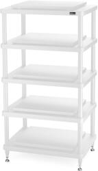 SolidSteel Rack Hi-Fi Solidsteel S5-5 Alb, 5 Polite, Seria Advanced