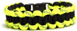 Cordell Solomon paracord karkötő - fekete színű fényvisszaverő sárgával kombinálva XL ( 20 - 21 cm )