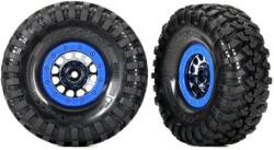 Traxxas kerék 1.9", Method 105 Beadlock tárcsa szatén fekete króm, beadlock kék, Can gumiabroncs (TRA8182A)
