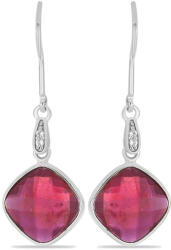  Ezüst Fülbevaló - Madagaszkári Rubin és Fehér Topáz - 9.87 ct