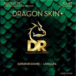 DR Strings Dragon Skin+ Coated Phosphor Bronze Extra Light 10-48 Corzi chitare acustice (DAP-10)