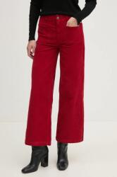 Pepe Jeans pantaloni de catifea cord CELIA culoarea rosu, fason culottes, high waist, PL211776 9BYH-SPD0J9_33X (PL211776)