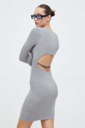 Karl Lagerfeld Jeans rochie din bumbac culoarea gri, mini, drept PPYH-SUD0I0_90X