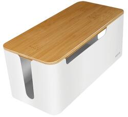 LogiLink Cable Box, 320 x 140 x 130 mm, white with bamboo lid (KAB0075)