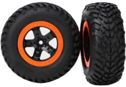 Traxxas Roata Traxxas 2.2 / 3.0", disc SCT negru-portocaliu, anvelope SCT S1 (2) (TRA5863R)