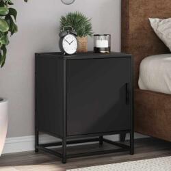 vidaXL éjjeliszekrények 2 db Fekete 40x31x50 cm Méretezett fa és fém (848710)