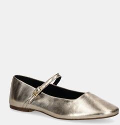 Tommy Hilfiger balerini de piele PARTY MARYJANE BALLERINA METAL culoarea auriu, FW0FW08315 9BYH-OBD0JN_GLD (FW0FW08315)