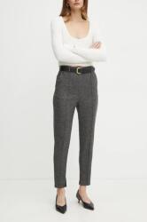 Pinko pantaloni din lana culoarea gri, mulata, high waist, 104129 A249 9BYH-SPD04P_90X