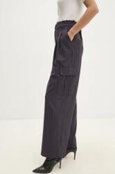 Answear Lab pantaloni femei, culoarea violet, drept, high waist BMYH-SPD02A_49X