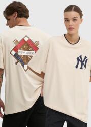 New Era tricou din bumbac NEW YORK YANKEES culoarea bej, cu imprimeu, 60564866 9BYH-TSU03K_08X