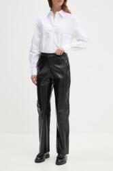 Sisley pantaloni femei, culoarea negru, drept, high waist, 4S6DLF064 9BYH-SPD0W8_99X (4S6DLF064)