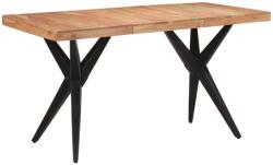 vidaXL fekete tömör akácfa étkezőasztal 140 x 70 x 76 cm (351640)