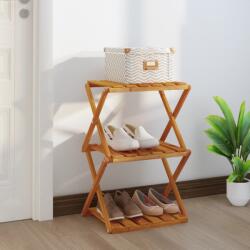 vidaXL 3 szintes barna tömör akácfa összecsukható polc 43 x 31 x 63 cm (153329) - vidaxl