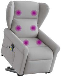 vidaXL Álló masszázsfotel felhőszürke szövet (3303393)