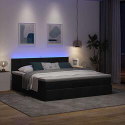 vidaXL oszmán ágykeret matracokkal Fekete 200x200cm szövet (3312335)