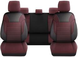 DeluxeBoss Set Huse Scaune Auto pentru Nissan Almera - DeluxeBoss Classico, pentru bancheta rabatabila fractionata, 11 piese, negru rosu