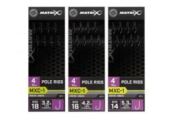 Matrix mxc-1 4 pole rigs mxc-1 size 16 barbless / 0.145mm / 4" (10cm) pole rig - 8pcs (GRR080) - nextfish