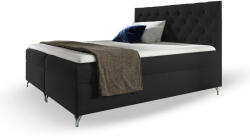 Wilsondo GULIETTE fekete kárpitozott boxspring ágy matracokkal
