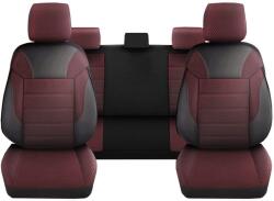 DeluxeBoss Set Huse Scaune Auto pentru Renault Megane - DeluxeBoss Classico, pentru bancheta rabatabila fractionata, 11 piese, negru rosu