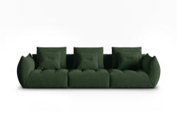 Micadoni Canapea modulara Bloom cu 4 locuri si tapiterie din tesatura structurala, verde inchis (MIC_4S_86_F1_BLOOM4) Canapea
