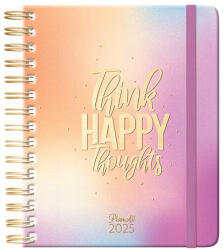 PLANALL Határidőnapló PLANALL Classic B/5 heti spirálos keményfedelű gumis Kitty 2026 (21536) - papir-bolt