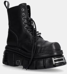New Rock bőr bakancs Nomada Negro + Tower Negro Acero E14 fekete, női, platformos, M-NEWMILI083-S37 - fekete Női 39